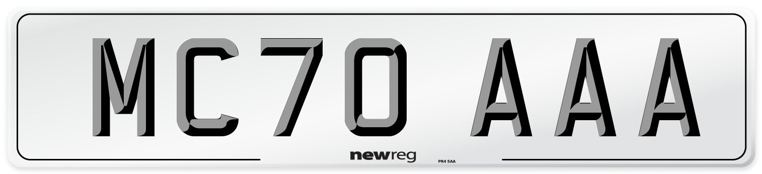 MC70 AAA Number Plate from New Reg